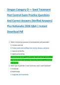 Oregon Category D &mdash; Seed Treatment &NewLine;Pest Control Exam Practice Questions &NewLine;And Correct Answers &lpar;Verified Answers&rpar; &NewLine;Plus Rationales 2026 Q&A &vert; Instant &NewLine;Download Pdf 