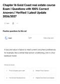 Chapter 12 Gold Coast real estate license&NewLine;Exam &vert; Questions with 100&percnt; Correct&NewLine;Answers &vert; Verified &vert; Latest Update&NewLine;2026&sol;2027&NewLine;