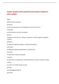 Human Genetics Exam questions and answers Graded A&plus;&NewLine;latest update&NewLine;Alleles&NewLine;different forms of a gene&NewLine;Genomics&NewLine;study of whole genomes&comma; including genes and their functions&NewLine;Proteomics&NewLine;study of proteins and their properties&NewLine;genome&NewLine;complete instruction