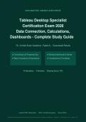 Tableau Desktop Specialist Certification Exam 2026&sol;2027 &ndash; Complete Exam-Style Questions &vert; 100&percnt; Verified &vert; Detailed Rationales &ndash; Pass Guaranteed &ndash; A&plus; Graded&NewLine;&NewLine;