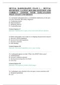 DENTAL RADIOGRAPHY EXAM 1 &vert; DENTAL&NewLine;HYGIENIST &vert; LATEST 2025-2026 QUESTION AND&NewLine;CORRECT ANSWER WITH EXPLANATION