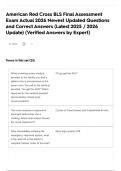 American Red Cross BLS Final Assessment Exam Actual 2026 Newest Updated Questions and Correct Answers &lpar;Latest 2025 &sol; 2026 Update&rpar; &lpar;Verified Answers by Expert&rpar;