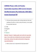 COMSAE Phase 1 ASA 113 Practice &NewLine;Examination Questions With Correct Answers &NewLine;&lpar;Verified Answers&rpar; Plus Rationales 2026 Q&A &vert; &NewLine;Instant Download Pdf 