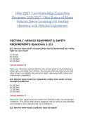 Ohio BMV Core Knowledge Exam Prep Document 2026&sol;2027 &vert; Ohio Bureau of Motor Vehicles Driver Licensing &vert; 65 Verified Questions with Detailed Explanations