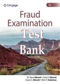 Test Bank Fraud Examination 7th Edition By Steve Albrecht&comma; Chad Albrecht&comma; Conan Albrecht&comma; Mark Zimbelman
