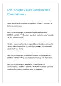 CNA - Chapter 2 Exam Questions With Correct Answers
