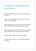 CNA Chapter 1-6 Test Questions With Correct Answers