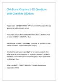 CNA Exam &lpar;Chapters 1-13&rpar; Questions With Complete Solutions 