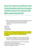 Kansas Fire Inspector Certification Exam &NewLine;Practice Questions And Correct Answers &NewLine;&lpar;Verified Answers&rpar; Plus Rationale 2026 &NewLine;Q&A&vert; Instant Download Pdf  