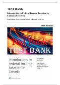 Test Bank &mdash; Introduction to Federal Income Taxation in Canada&comma; 2025-2026&comma; 46th Edition &lpar;Robson&comma; Mescall&comma; Johnstone&comma; Lin&comma; 2025&rpar; &vert; All Chapters Covered&NewLine;