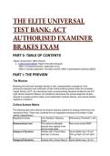 2026&sol;2027 Elite Universal Test Bank&colon; ACT Authorised Examiner - Brake Systems Certification