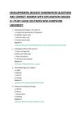 DEVELOPMENTAL BIOLOGY EXAMINATION QUESTIONS &NewLine;AND CORRECT ANSWER WITH EXPLANATION GRADED &NewLine;A&plus; STUDY GUIDE