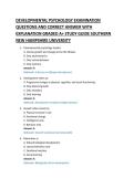 DEVELOPMENTAL PSYCHOLOGY EXAMINATION &NewLine;QUESTIONS AND CORRECT ANSWER WITH &NewLine;EXPLANATION GRADED A&plus; STUDY GUIDE