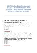SARON Air Law Exam Prep Document 2026&sol;2027 &vert; Aviation Regulations&comma; ICAO Standards & Rules of the Air &vert; 50 Verified Questions with Detailed Rationales