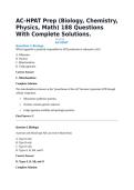 AC-HPAT Prep &lpar;Biology&comma; Chemistry&comma; Physics&comma; Math&rpar; 188 Questions With Complete Solutions&period;