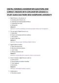 DIGITAL FORENSICS EXAMINATION QUESTIONS AND &NewLine;CORRECT ANSWER WITH EXPLANATION GRADED A&plus; &NewLine;STUDY GUIDE