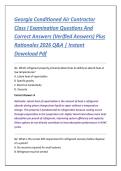 Georgia Conditioned Air Contractor &NewLine;Class I Examination Questions And &NewLine;Correct Answers &lpar;Verified Answers&rpar; Plus &NewLine;Rationales 2026 Q&A &vert; Instant &NewLine;Download Pdf 