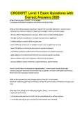 CROSSFIT Level 1 Exam Questions with Correct Answers