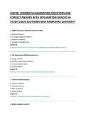 DIGITAL FORENSICS EXAMINATION QUESTIONS AND &NewLine;CORRECT ANSWER WITH EXPLANATION&vert;GRADED A&plus; &NewLine;STUDY GUIDE 