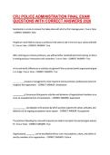 CRJ POLICE ADMINISTRATION FINAL EXAM &NewLine;QUESTIONS WITH CORRECT ANSWERS 2026