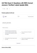 MLT 106&colon; Exam 5 &vert; Questions with 100&percnt; Correct&NewLine;Answers &vert; Verified &vert; Latest Update 2026