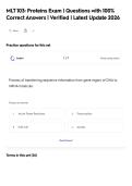 MLT 103&colon; Proteins Exam &vert; Questions with 100&percnt;&NewLine;Correct Answers &vert; Verified &vert; Latest Update 2026