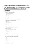 DISCRETE MATHEMATICS EXAMINATION QUESTIONS &NewLine;AND CORRECT ANSWER WITH EXPLANATION GRADED &NewLine;A&plus; STUDY GUIDE