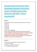 Georgia Electrical Contractor Class I &NewLine;Examination Questions And Correct &NewLine;Answers &lpar;Verified Answers&rpar; Plus &NewLine;Rationales 2026 Q&A &vert; Instant &NewLine;Download Pdf 