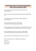 Crisis Intervention Final Exam Questions &NewLine;with Correct Answers 2026 