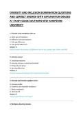 DIVERSITY AND INCLUSION EXAMINATION QUESTIONS &NewLine;AND CORRECT ANSWER WITH EXPLANATION GRADED &NewLine;A&plus; STUDY GUIDE