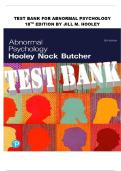 Test Bank for Abnormal Psychology 18e 18th Edition by Jill M&period; Hooley&semi; Matthew K&period; Nock&semi; James N&period; Butcher