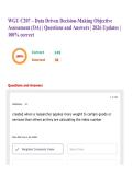 WGU C207 &ndash; Data Driven Decision-Making Objective Assessment &lpar;OA&rpar; &vert; Questions and Answers &vert; 2026 Updates &vert; 100&percnt; correct 