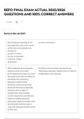 BEFO FINAL EXAM ACTUAL 2025&sol;2026 QUESTIONS AND 100&percnt; CORRECT ANSWERS