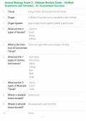 Animal Biology Exam 2 - Ultimate Review Guide - Verified Questions and Answers - A&plus; Guaranteed Success