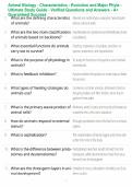 Animal Biology - Characteristics - Evolution and Major Phyla - Ultimate Study Guide - Verified Questions and Answers - A&plus; Guaranteed Success