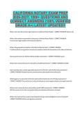 CALIFORNIA NOTARY EXAM PREP &NewLine;2026-2027&vert; 1000&plus; QUESTIONS AND &NewLine;CORRECT ANSWERS &lpar;100&percnt; VERIFIED &NewLine;GRADE A&plus;&rpar; LATEST UPDATED&excl;&excl; 