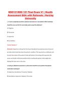 NSG121&sol;NSG 121 Final Exam V1 &vert; Health &NewLine;Assessment Q&A with Rationale &vert; Herzing &NewLine;University