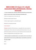 NSG121&sol;NSG 121 Exam 4 V1 &vert; Health &NewLine;Assessment Q&A with Rationale &vert; Herzing &NewLine;University