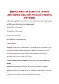 NSG121&sol;NSG 121 Exam 4 V2 &vert; Health &NewLine;Assessment Q&A with Rationale &vert; Herzing &NewLine;University 