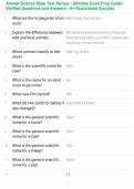 Animal Science State Test Review - Ultimate Exam Prep Guide - Verified Questions and Answers - A&plus; Guaranteed Success