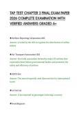 TAP TEST CHAPTER 3 FINAL EXAM PAPER&NewLine;2026 COMPLETE EXAMINATION WITH&NewLine;VERIFIED ANSWERS GRADED A&plus;