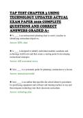 TAP TEST CHAPTER 3 USING&NewLine;TECHNOLOGY UPDATED ACTUAL&NewLine;EXAM PAPER 2026 COMPLETE&NewLine;QUESTIONS AND CORRECT&NewLine;ANSWERS GRADED A&plus;