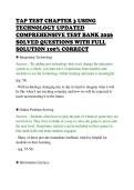 TAP TEST CHAPTER 3 USING&NewLine;TECHNOLOGY UPDATED&NewLine;COMPREHENSIVE TEST BANK 2026&NewLine;SOLVED QUESTIONS WITH FULL&NewLine;SOLUTION 100&percnt; CORRECT&NewLine;