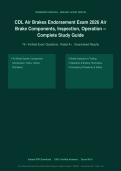 CDL Air Brakes Endorsement Exam 2026&sol;2027 &ndash; Complete Exam-Style Questions &vert; 100&percnt; Verified &vert; Detailed Rationales &ndash; Pass Guaranteed &ndash; A&plus; Graded&NewLine;&NewLine;