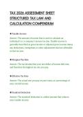 TAX 2026 ASSESSMENT SHEET&NewLine;STRUCTURED TAX LAW AND&NewLine;CALCULATION COMPENDIUM&NewLine;