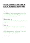 TAX 2026 FINAL EXAM PAPER COMPLETE&NewLine;REVENUE AND COMPLIANCE BLUEPRINT