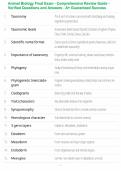 Animal Biology Final Exam - Comprehensive Review Guide - Verified Questions and Answers - A&plus; Guaranteed Success