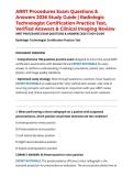 ARRT Procedures Exam Questions & Answers 2026 Study Guide &vert; Radiologic Technologist Certification Practice Test&comma; Verified Answers & Clinical Imaging Review