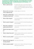 Comprehensive Network Security and Cryptography Concepts - Ultimate Study Guide - Verified Questions and Answers - A&plus; Guaranteed Success