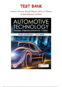 Test Bank For Automotive Technology Principles&comma; Diagnosis&comma; and Service 7th Edition James D&period; Halderman